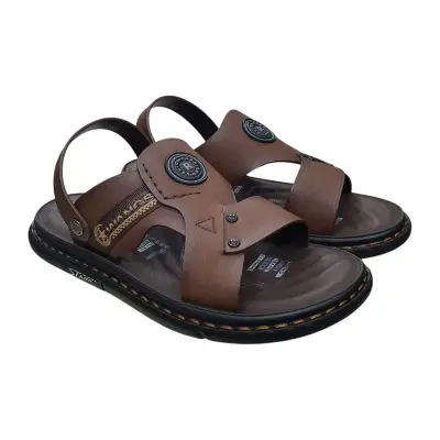 Sandal nam quai chéo Hải Nancy da bò cao cấp 232407N
