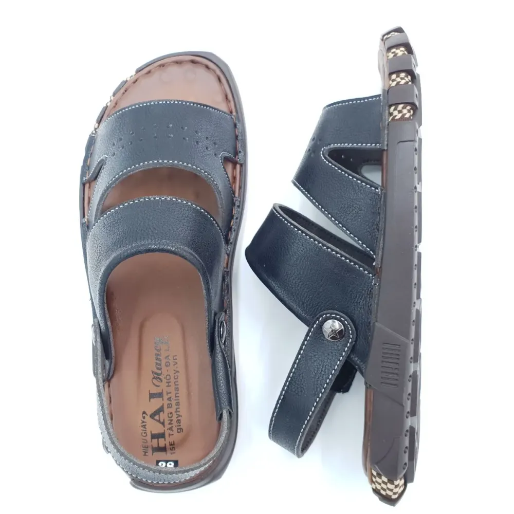 Sandal nam quai ngang Hải Nancy da bò cao cấp 5078D ảnh 7