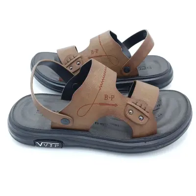 Sandal nam quai ngang Hải Nancy da bò cao cấp 55133R