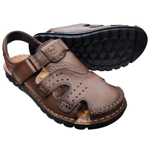 Sandal nam mũi tròn Hải Nancy da bò cao cấp 99668N ảnh 2