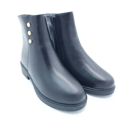 Giày bốt nữ khoá kéo 1 bên Hải Nancy da bò cao cấp DHU020D