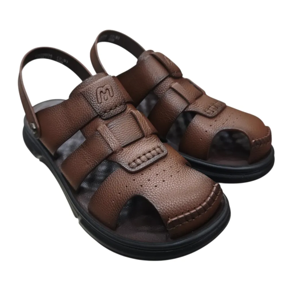Sandal nam mũi tròn Hải Nancy da bò cao cấp F26117N ảnh 2