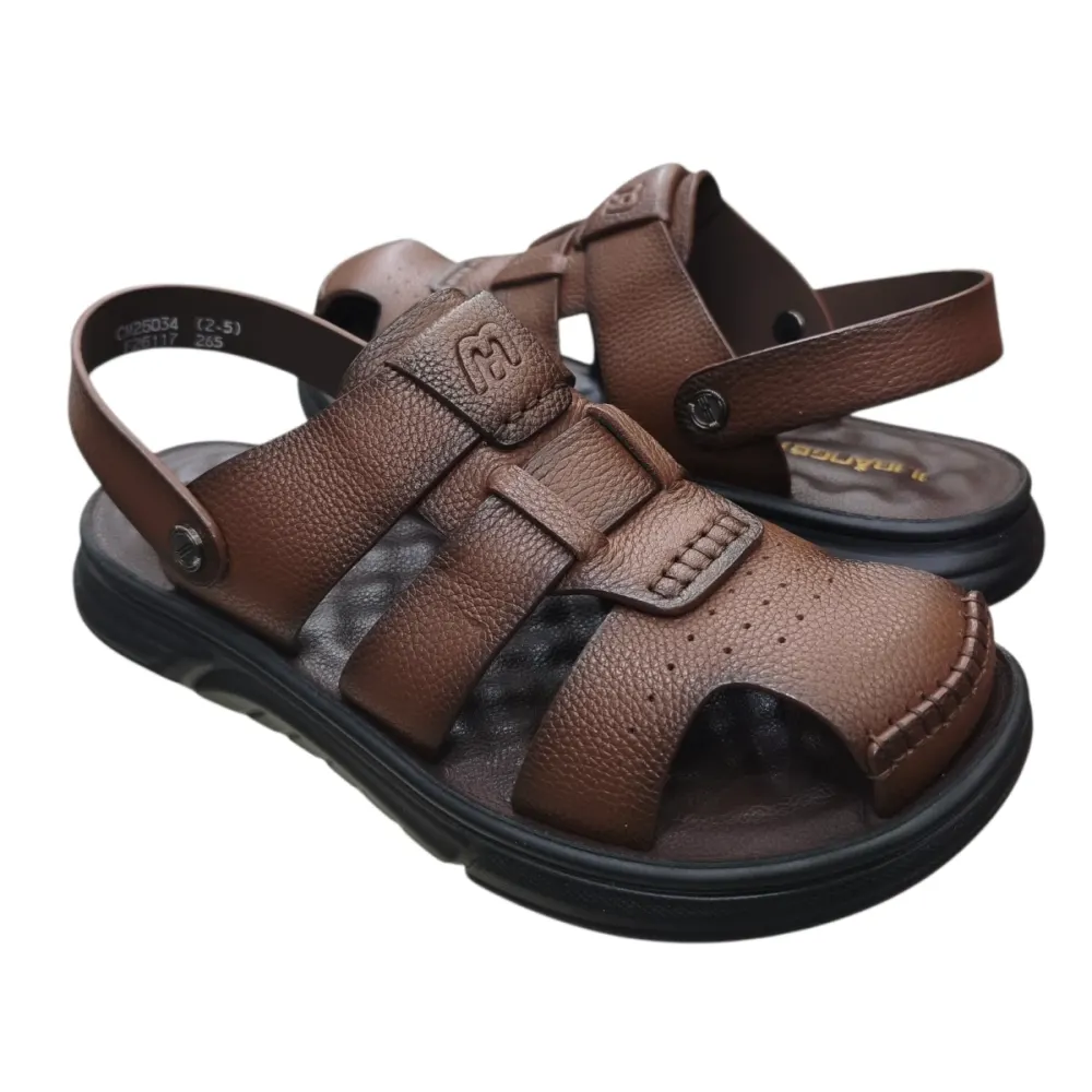 Sandal nam mũi tròn Hải Nancy da bò cao cấp F26117N ảnh 5