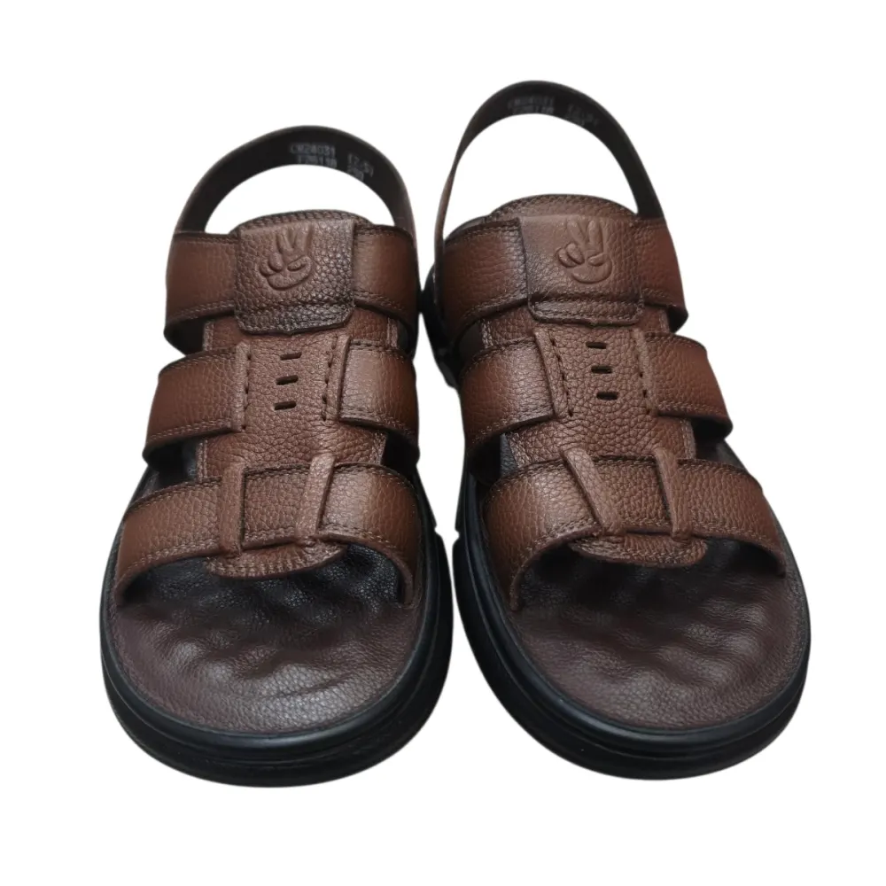 Sandal nam quai chéo Hải Nancy da bò cao cấp F26118N ảnh 2