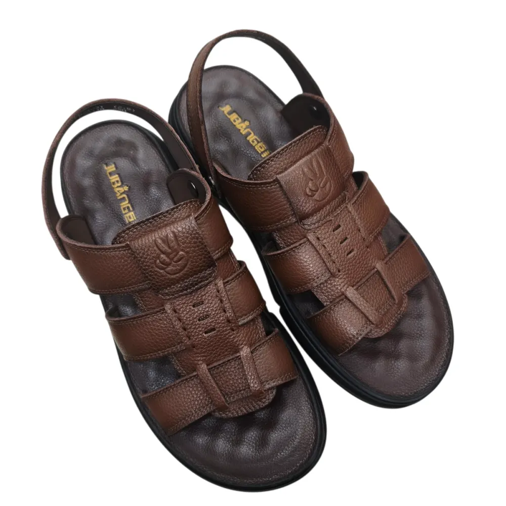 Sandal nam quai chéo Hải Nancy da bò cao cấp F26118N ảnh 4