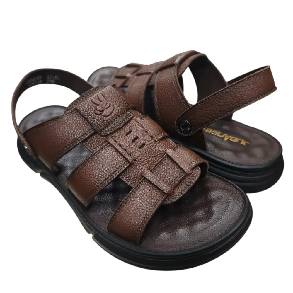 Sandal nam quai chéo Hải Nancy da bò cao cấp F26118N ảnh 5