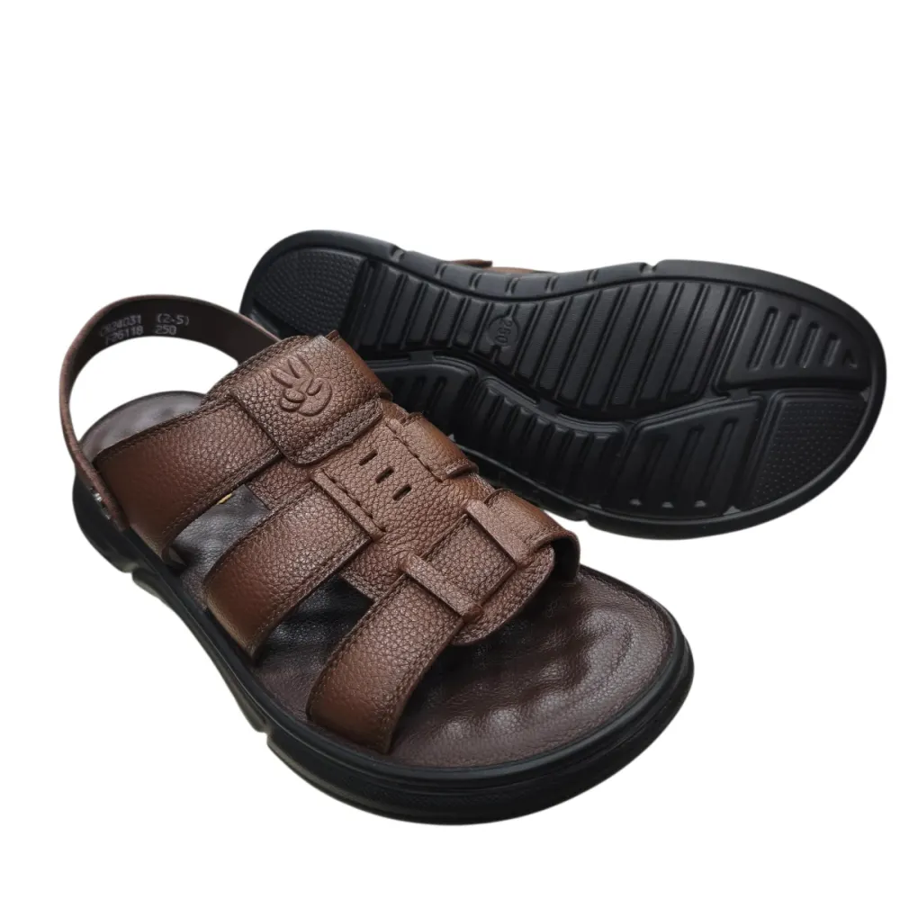 Sandal nam quai chéo Hải Nancy da bò cao cấp F26118N ảnh 6