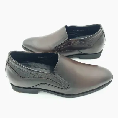 Giày tây nam tăng chiều cao xỏ chân Hải Nancy da bò trơn NC1033N