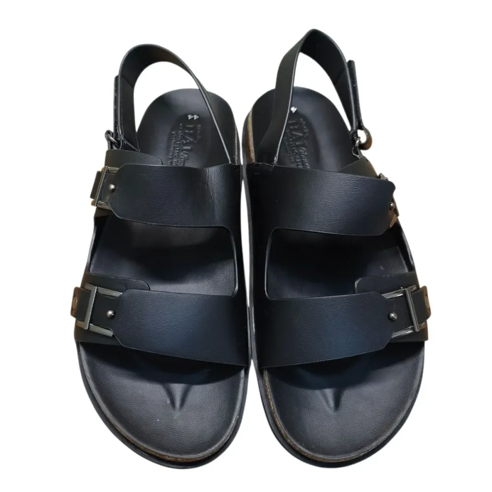 Sandal nam quai chéo Hải Nancy da bò trơn SC01D ảnh 2