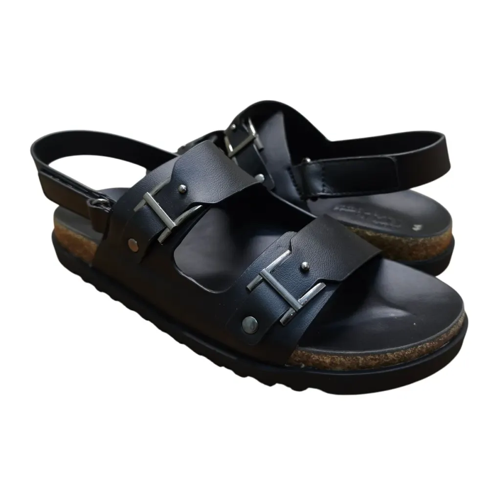 Sandal nam quai chéo Hải Nancy da bò trơn SC01D ảnh 4