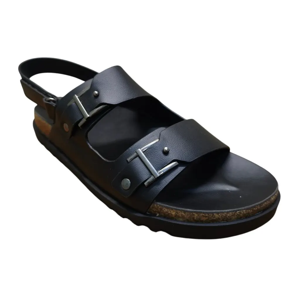 Sandal nam quai chéo Hải Nancy da bò trơn SC01D ảnh 5