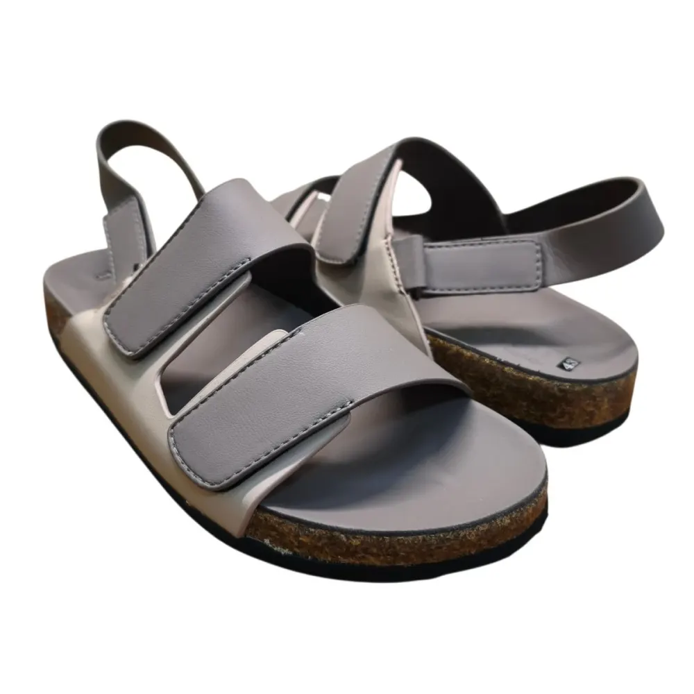 Sandal nam quai chéo Hải Nancy da bò trơn SC01X ảnh 2