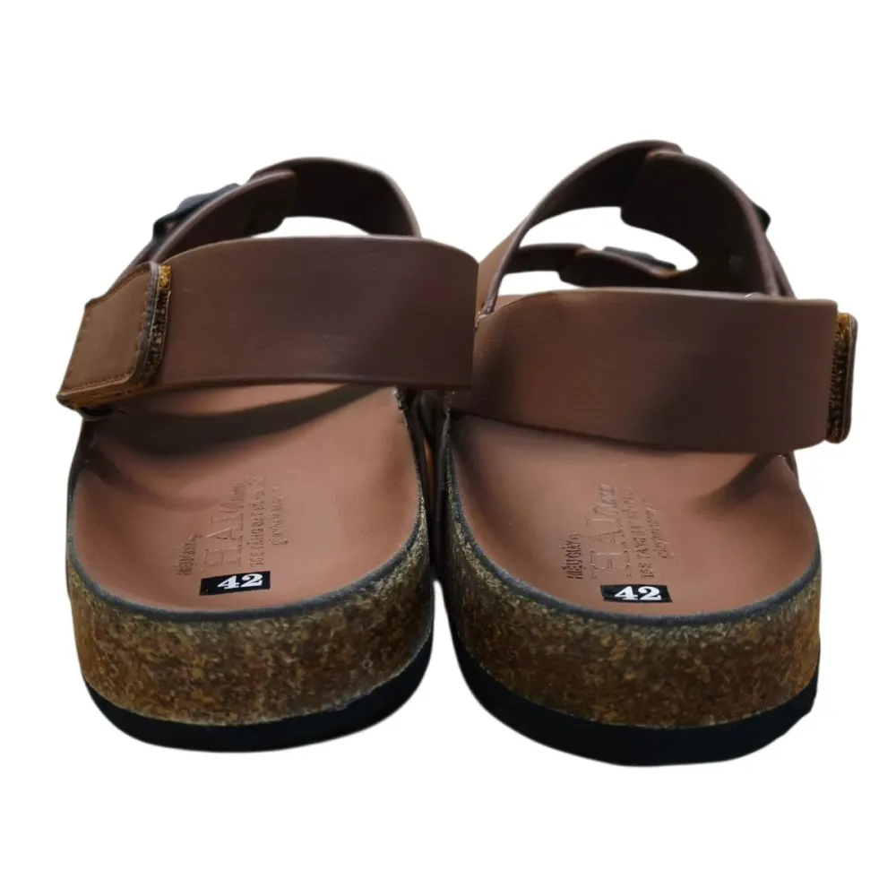 Sandal nam quai chéo Hải Nancy da bò trơn SC02V ảnh 3