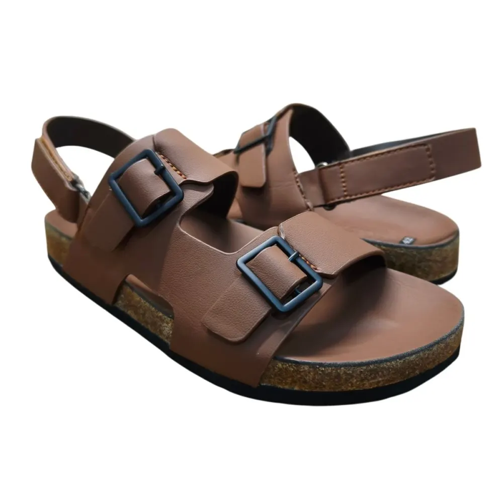Sandal nam quai chéo Hải Nancy da bò trơn SC02V ảnh 4