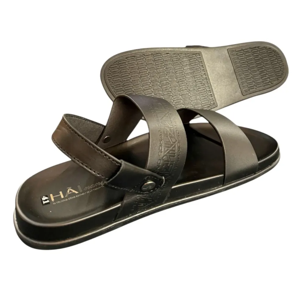 Sandal nam quai ngang Hải Nancy da bò cao cấp SD007D ảnh 2