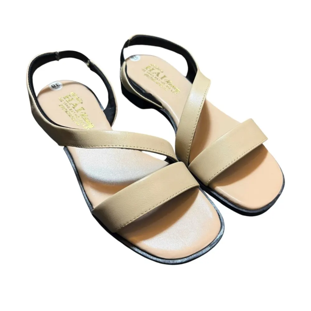 Sandal nữ quai chéo Hải Nancy da bò trơn SH621K ảnh 1