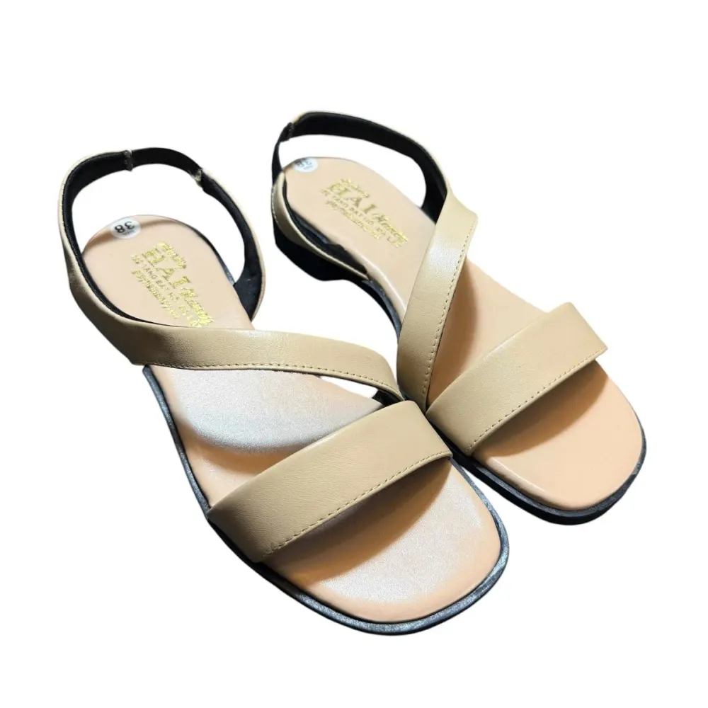 Sandal nữ quai chéo Hải Nancy da bò trơn SH621K ảnh 4