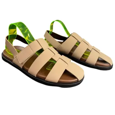 Sandal nam quai chéo Hải Nancy da bò cao cấp SR005K