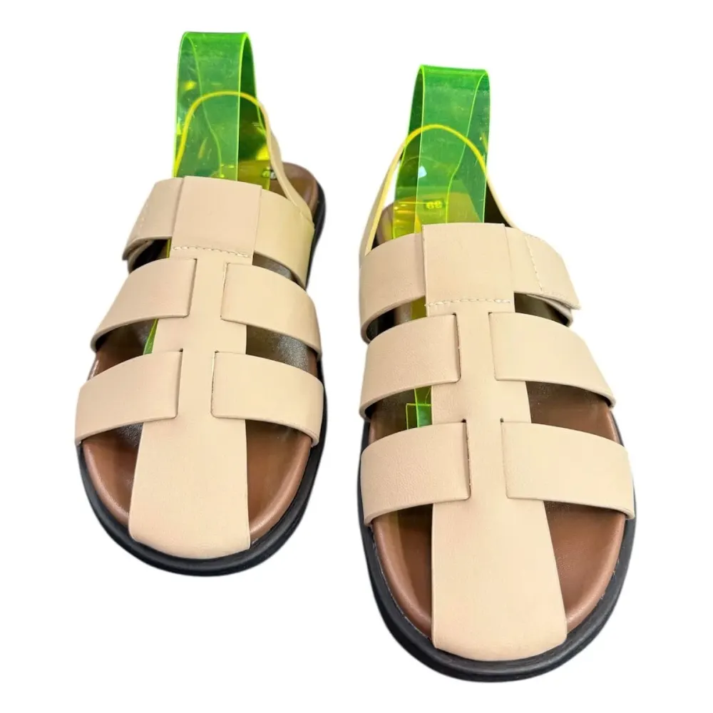 Sandal nam quai chéo Hải Nancy da bò cao cấp SR005K ảnh 3