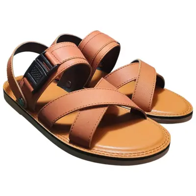 Sandal nam quai chéo Hải Nancy da bò cao cấp SV003V