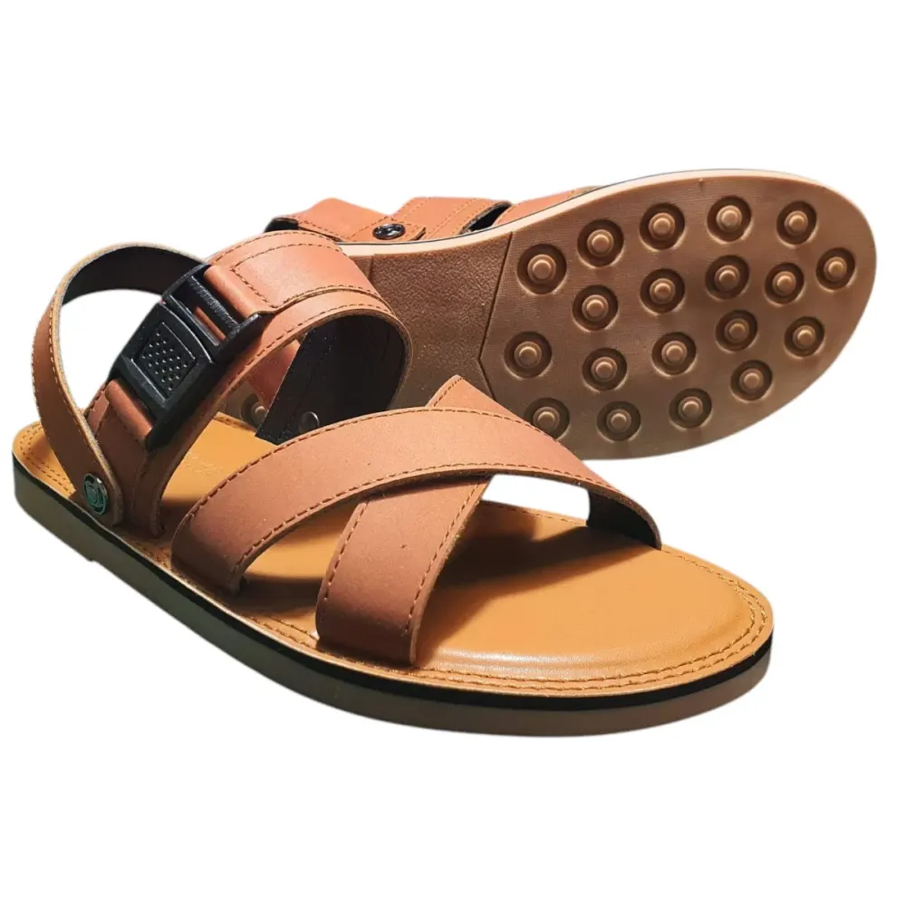 Sandal nam quai chéo Hải Nancy da bò cao cấp SV003V ảnh 9