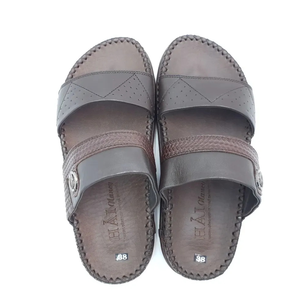 Dép nam quai chéo Hải Nancy da bò cao cấp T076N ảnh 8